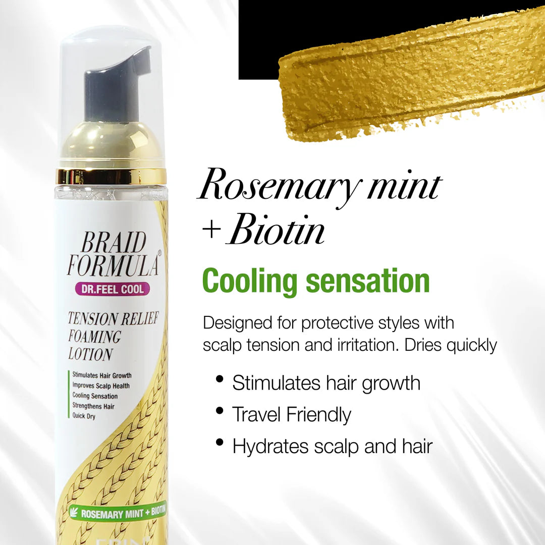 Dr. Feel Cool Tension Relief Foaming Lotion - Rosemary Mint + Biotin 100ml
