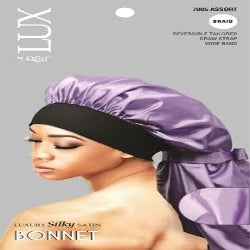 LUX Luxury Silky Satin Braid Bonnet Solid